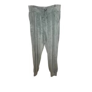 Victoria’s Secret French Sage Green Velour Lounge Jogger Pants Large Pockets